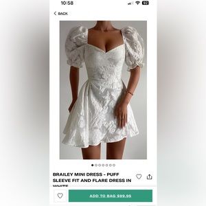 Showpo White Puff Sleeve dress